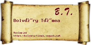 Bolváry Tímea névjegykártya