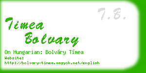 timea bolvary business card